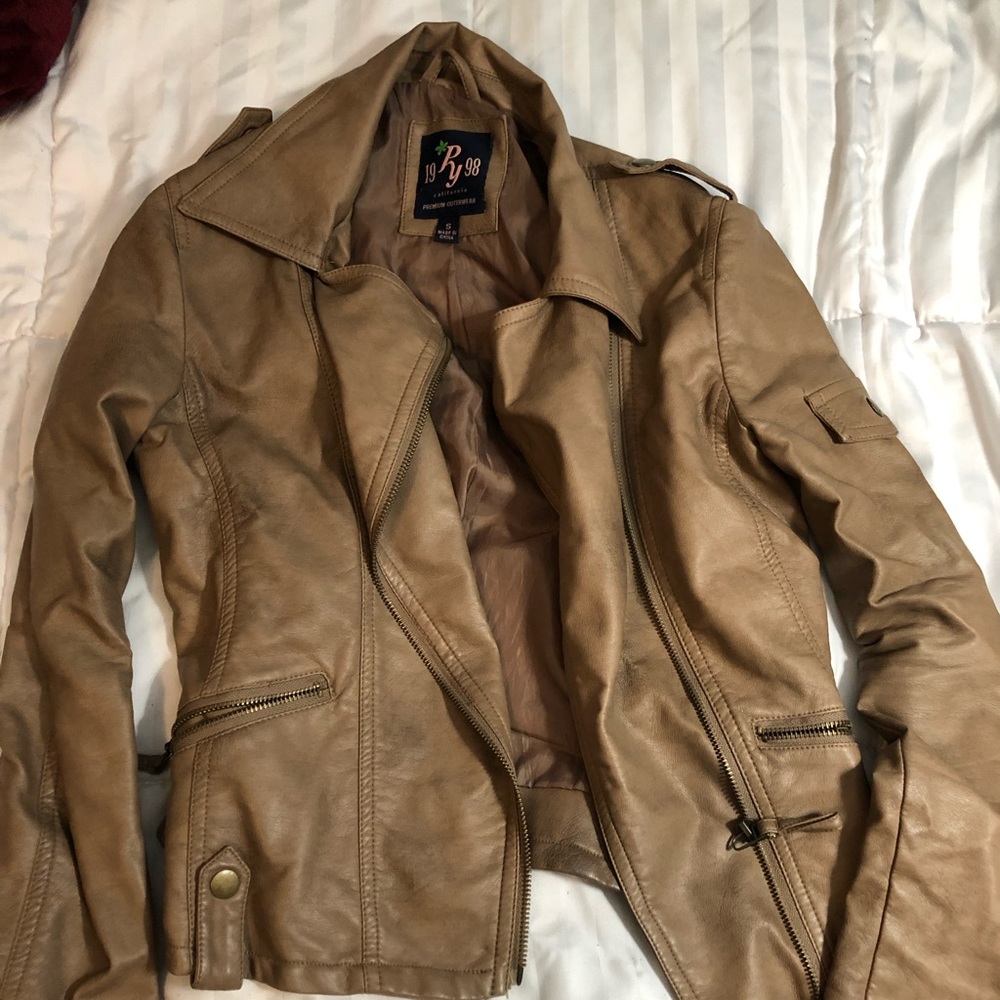 Brown fake leather jacket